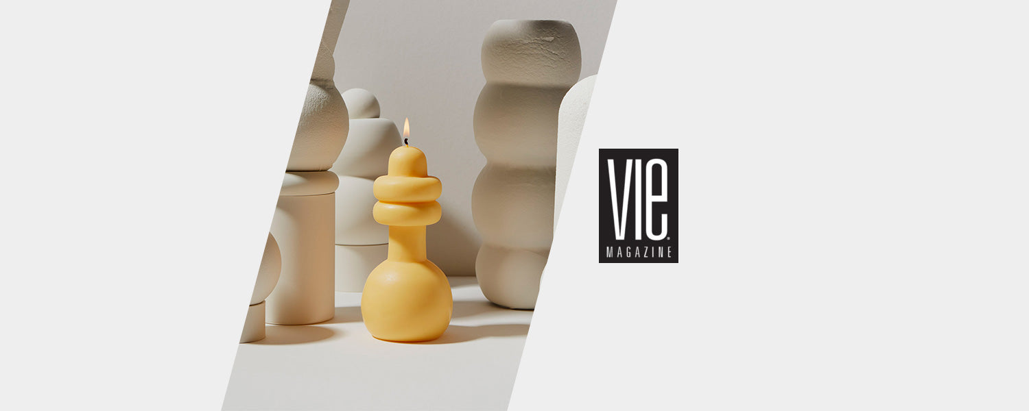 VIE Magazine featured our Spindle candles!